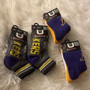 NBA Lakers Purple, Gray, and Yellow Socks Set